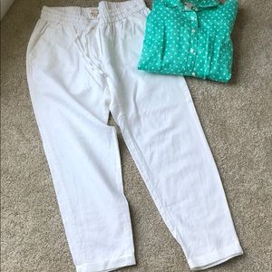J crew factory Linen Pants white